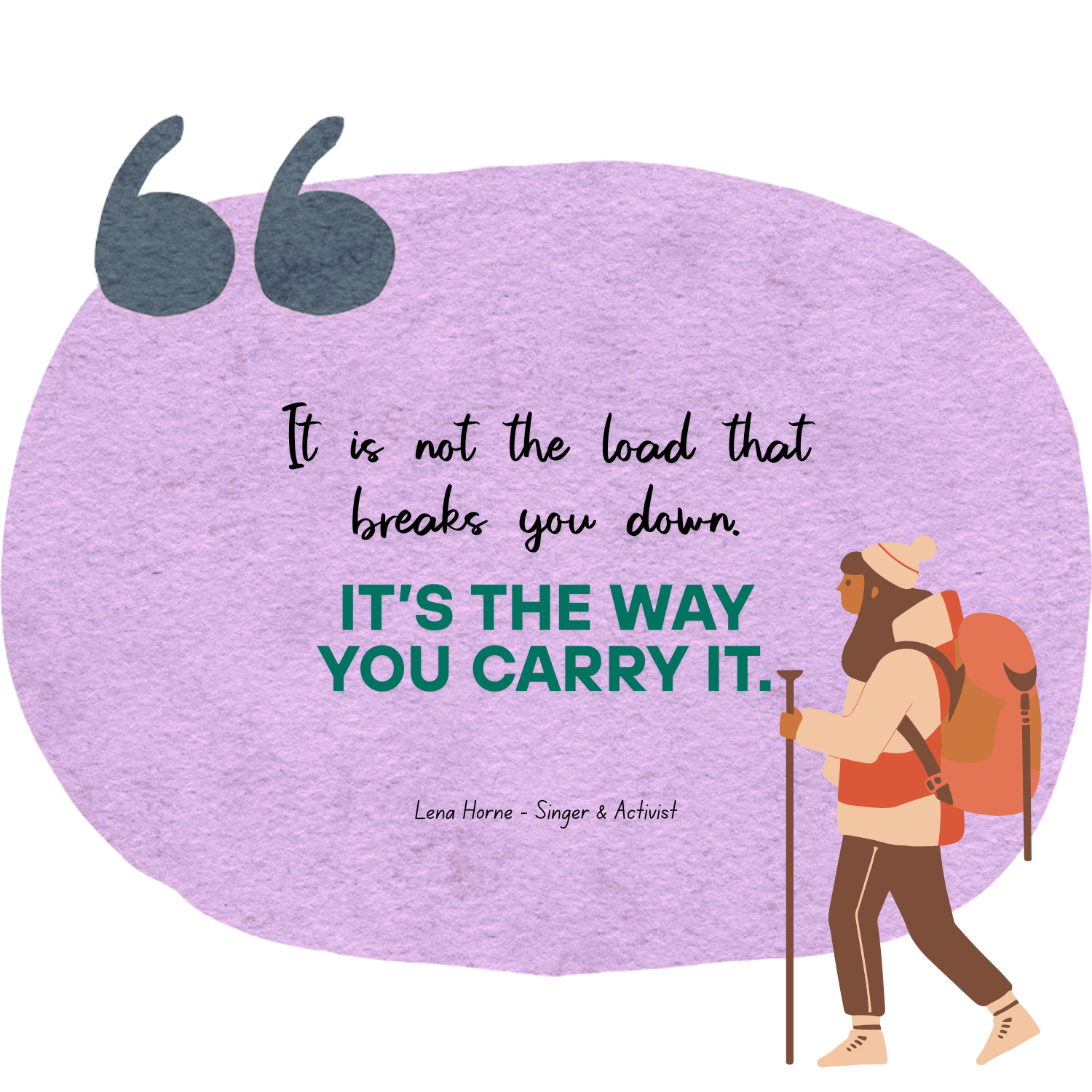 Quote with backpacker graphic