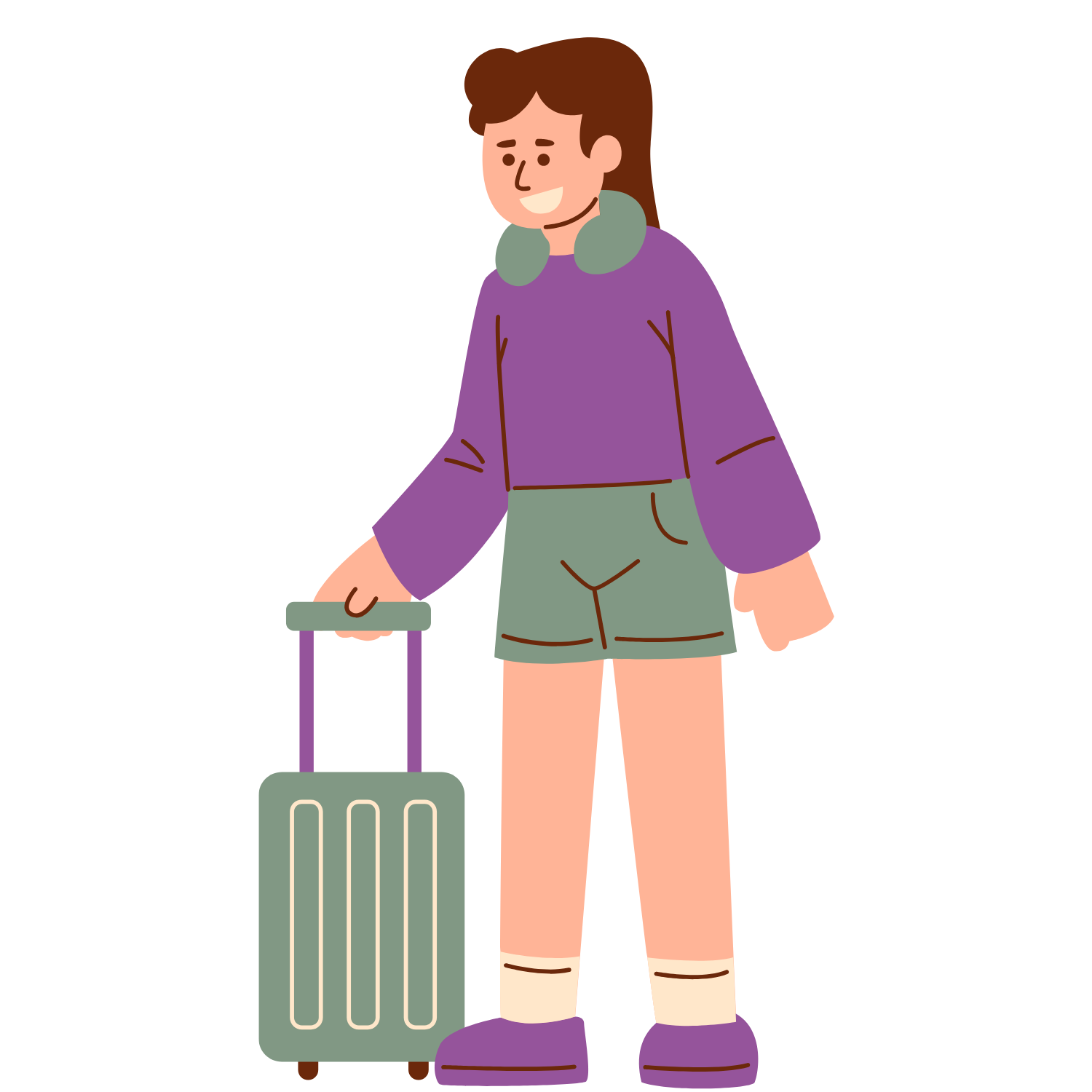 Girl doing groceries with grandmother 